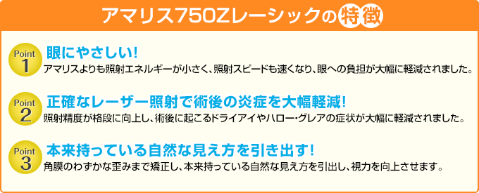 アマリス750Ｚレーシックの特徴